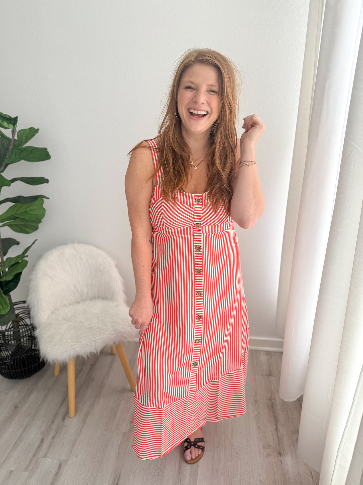 Sundown Stripe Midi Dress