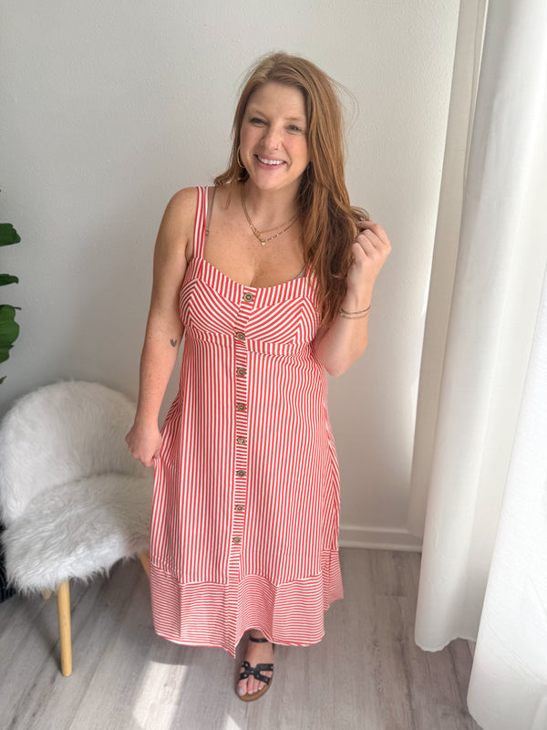 Sundown Stripe Midi Dress