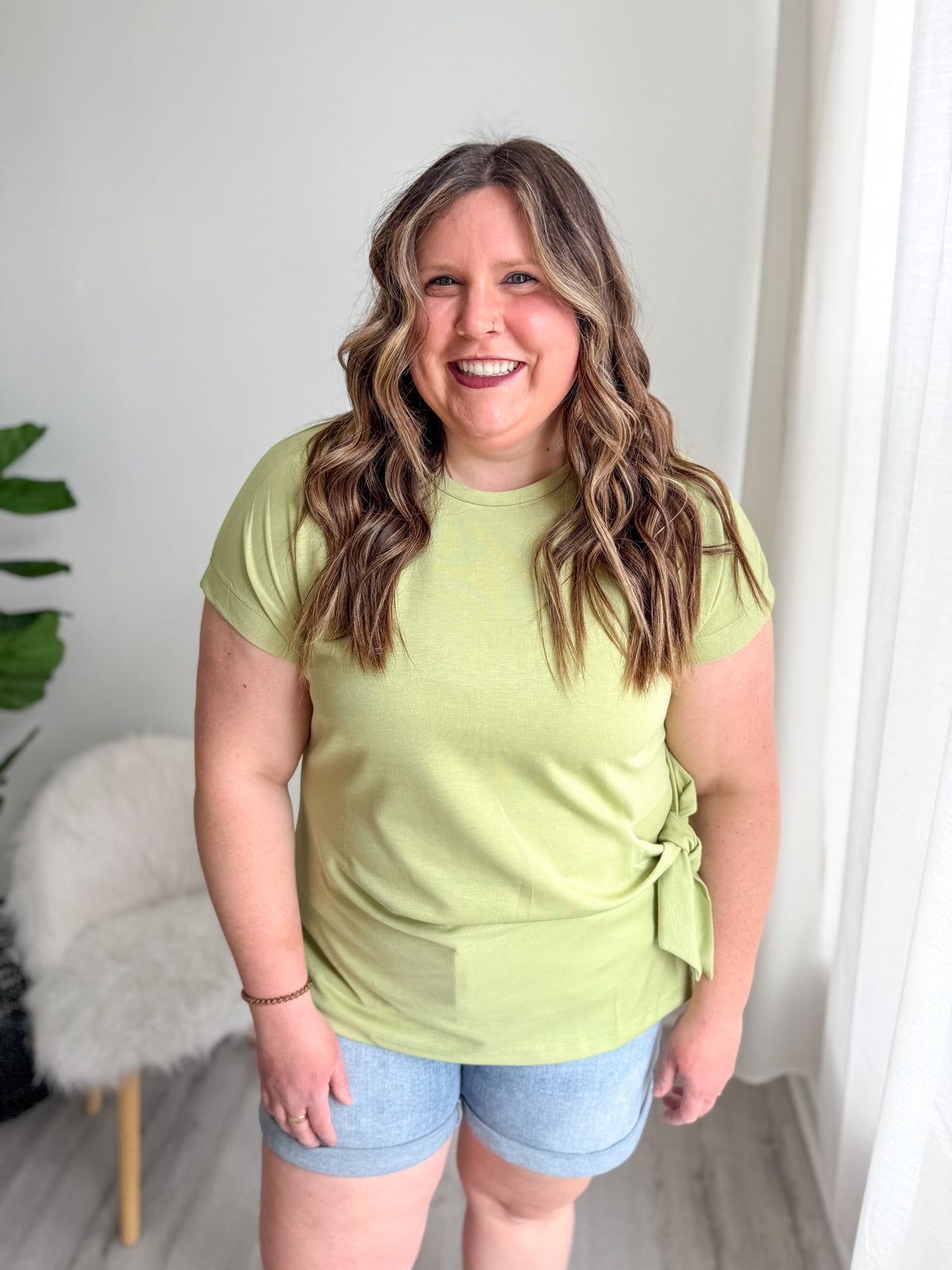 Soft Pistachio Knot Top