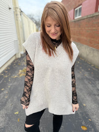 Buckled Oversized Sweater Tunic