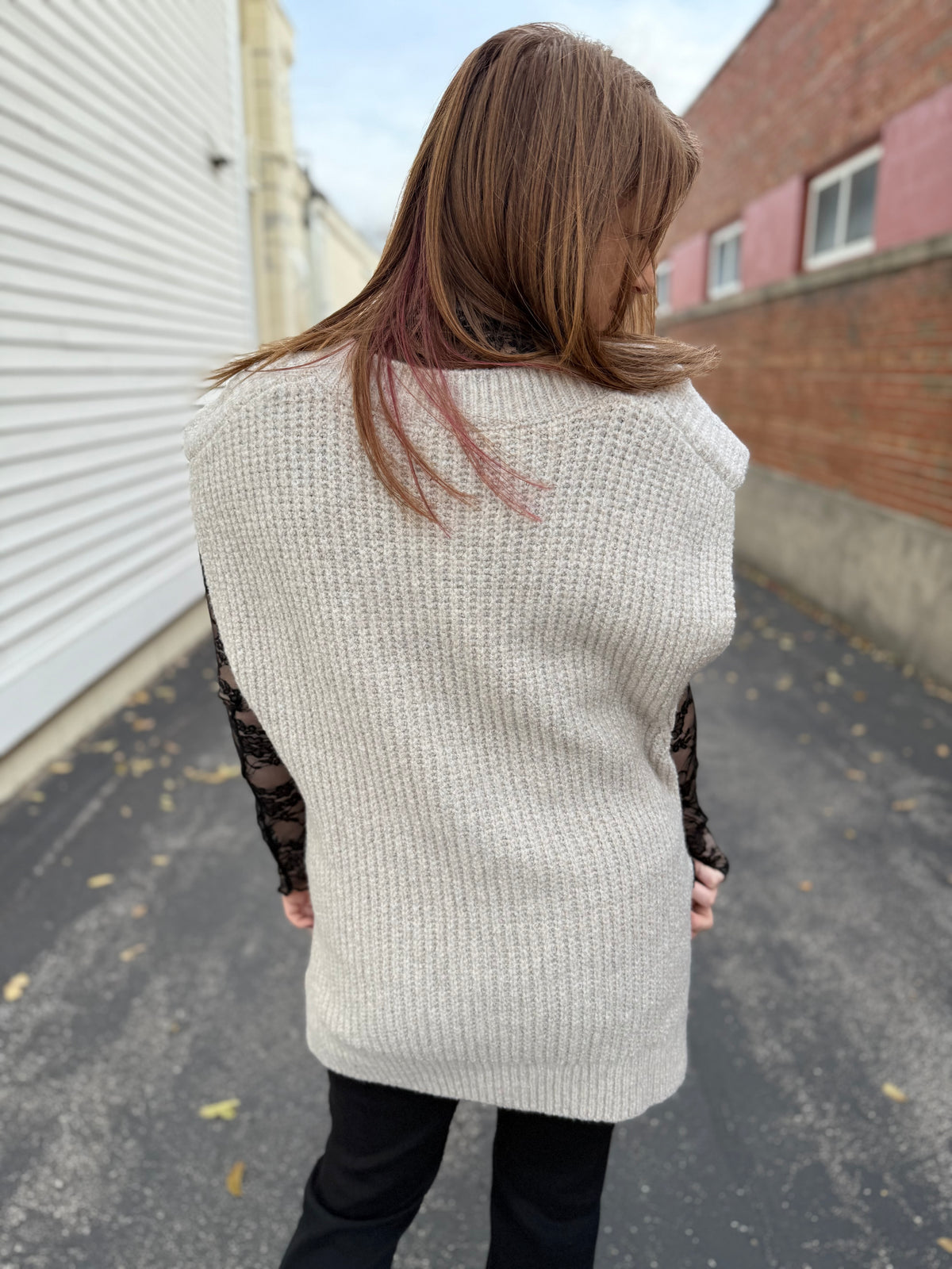 Buckled Oversized Sweater Tunic