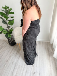 Polka Dot Tie Front Jumpsuit