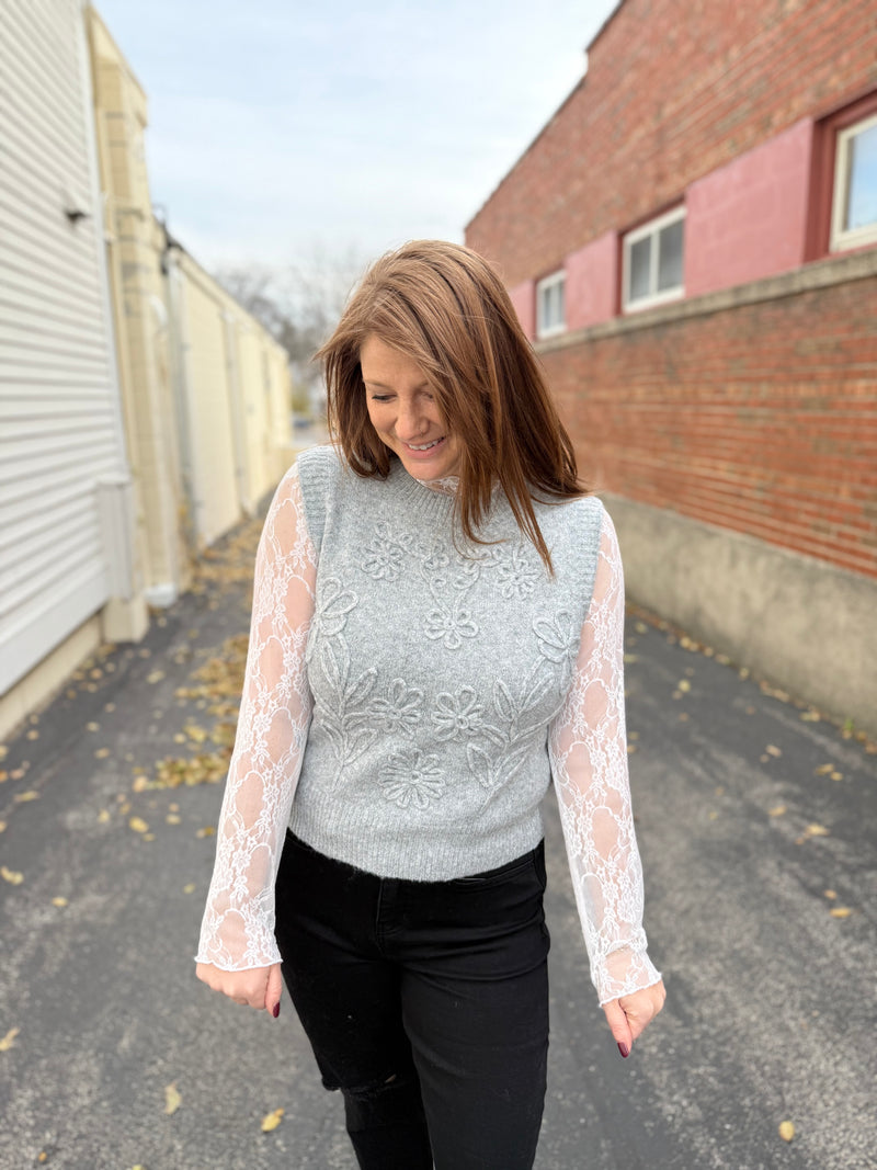 Dusty Gray Sleeveless Sweater