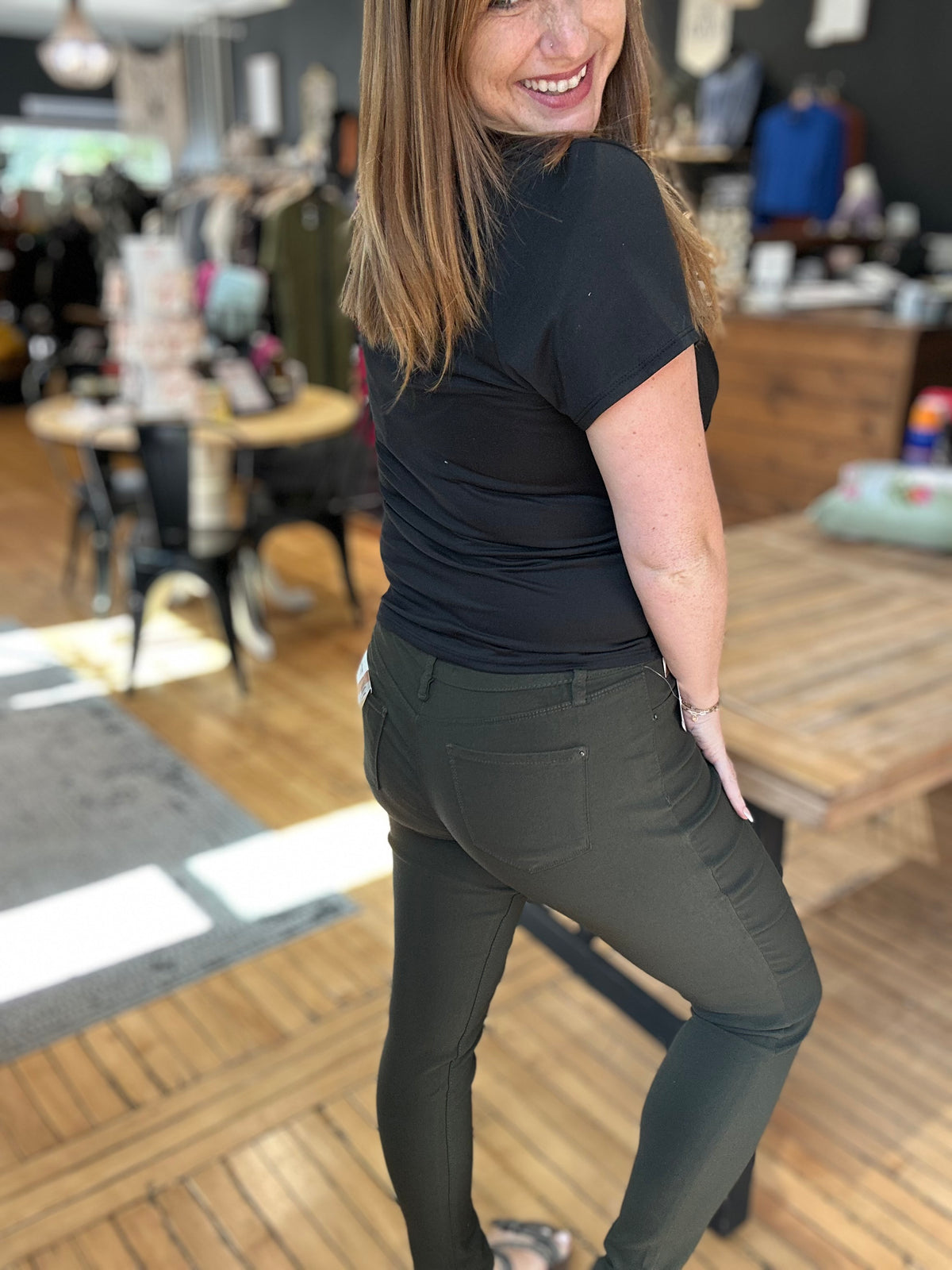 Olive Hyperstretch Skinnies