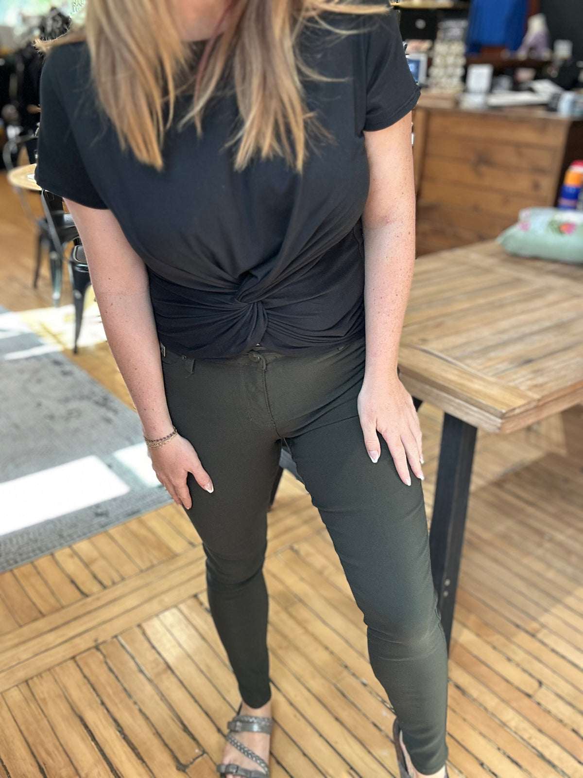 Olive Hyperstretch Skinnies