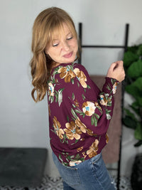 Marina Wine Floral Blouse