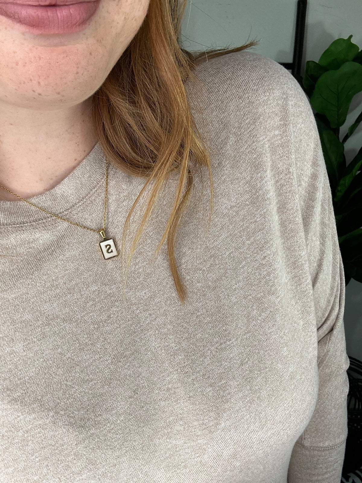 Enamel Initial Necklace