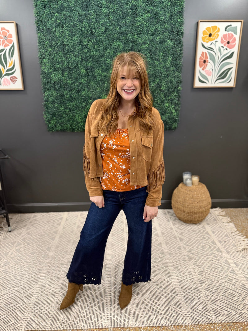 Mocha Fringe Suede Jacket