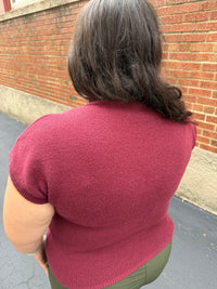 Burgundy & Black Bold Floral Knit Top