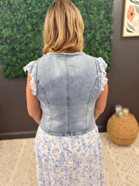 Risen Light Wash Denim Vest