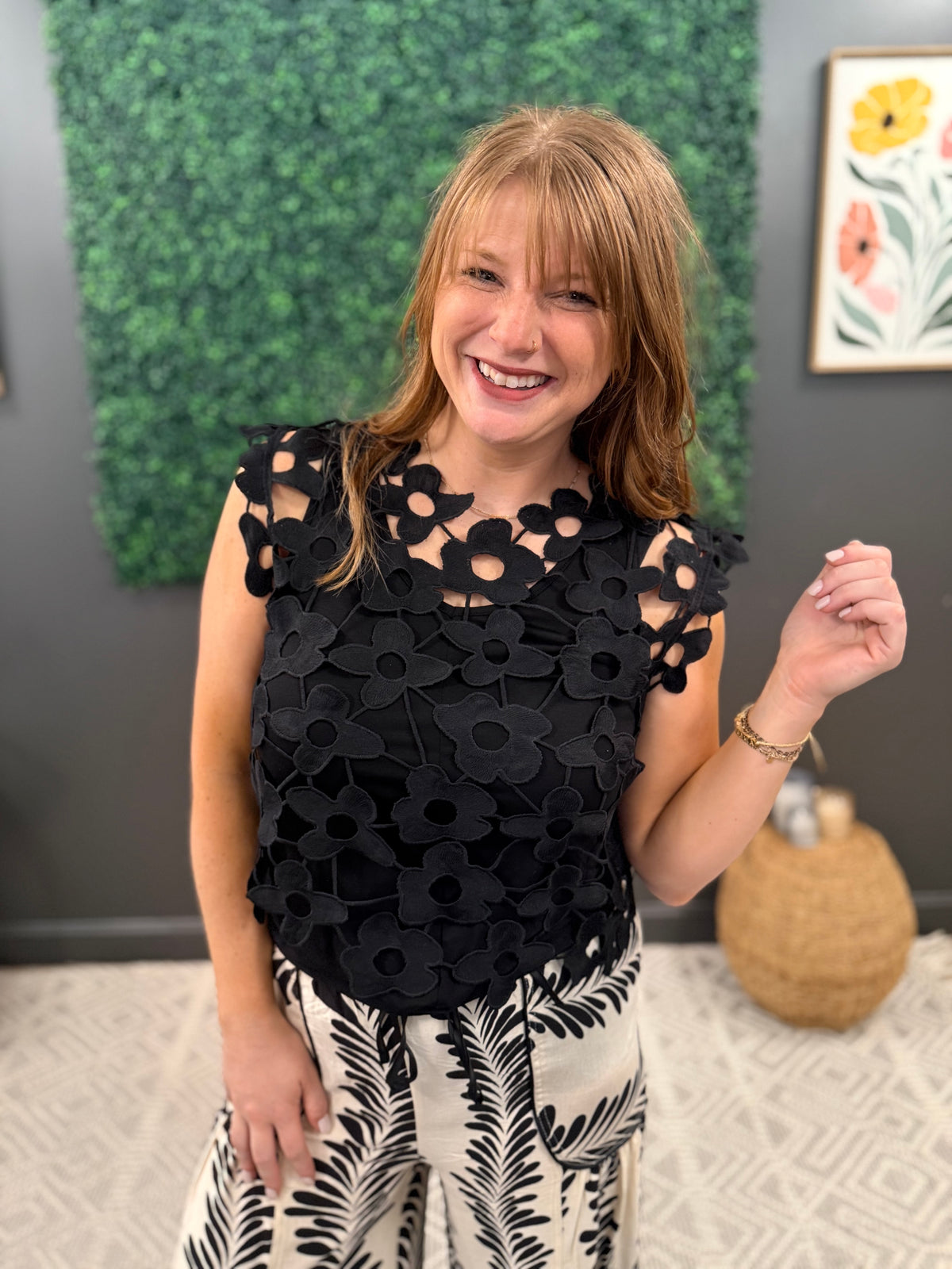 Black Floral Overlay