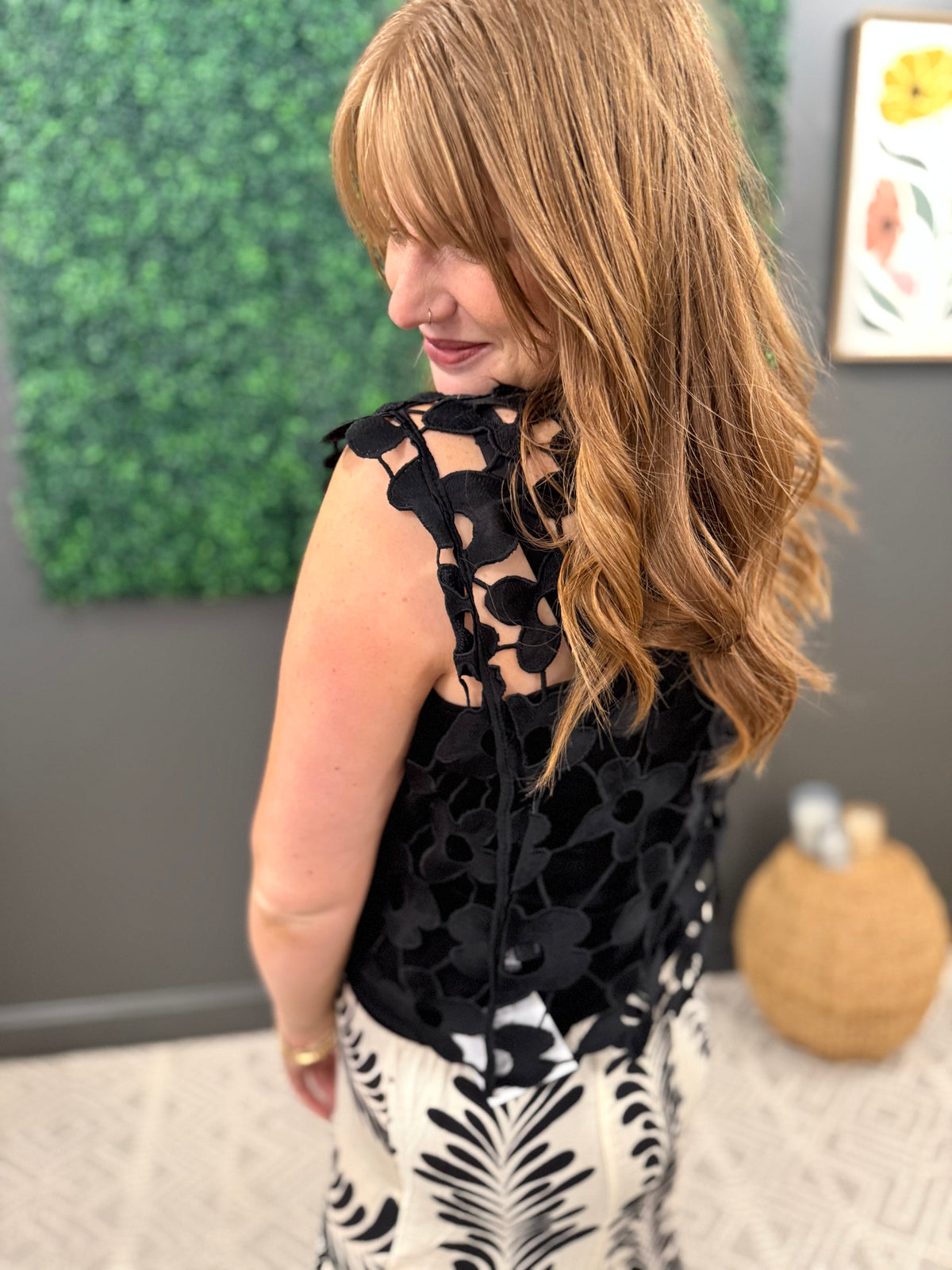 Black Floral Overlay