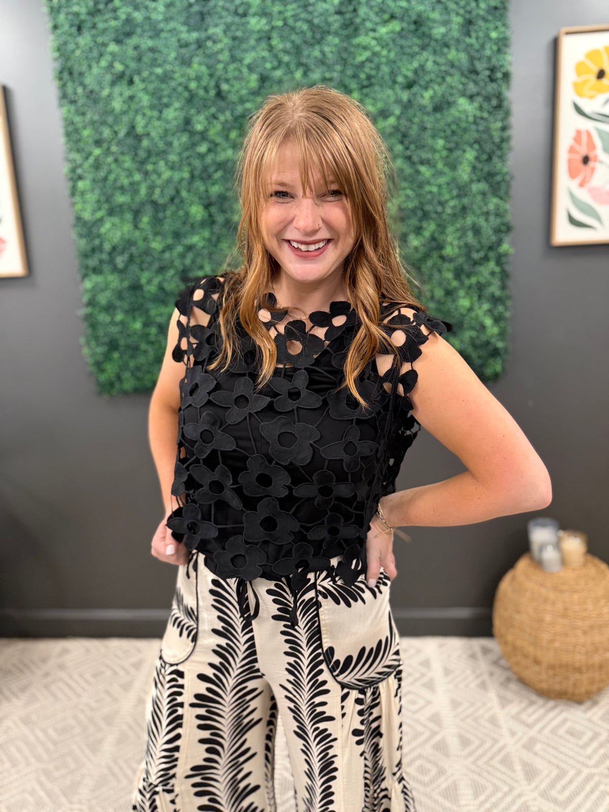 Black Floral Overlay