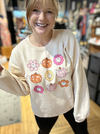 Daisies And Pumpkins Crewneck