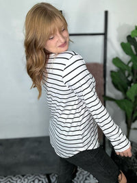 White & Black Stripe Long Sleeve