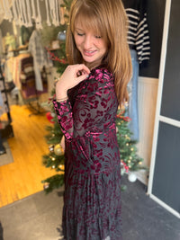 Burgundy Velour Dress