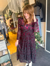 Burgundy Velour Dress