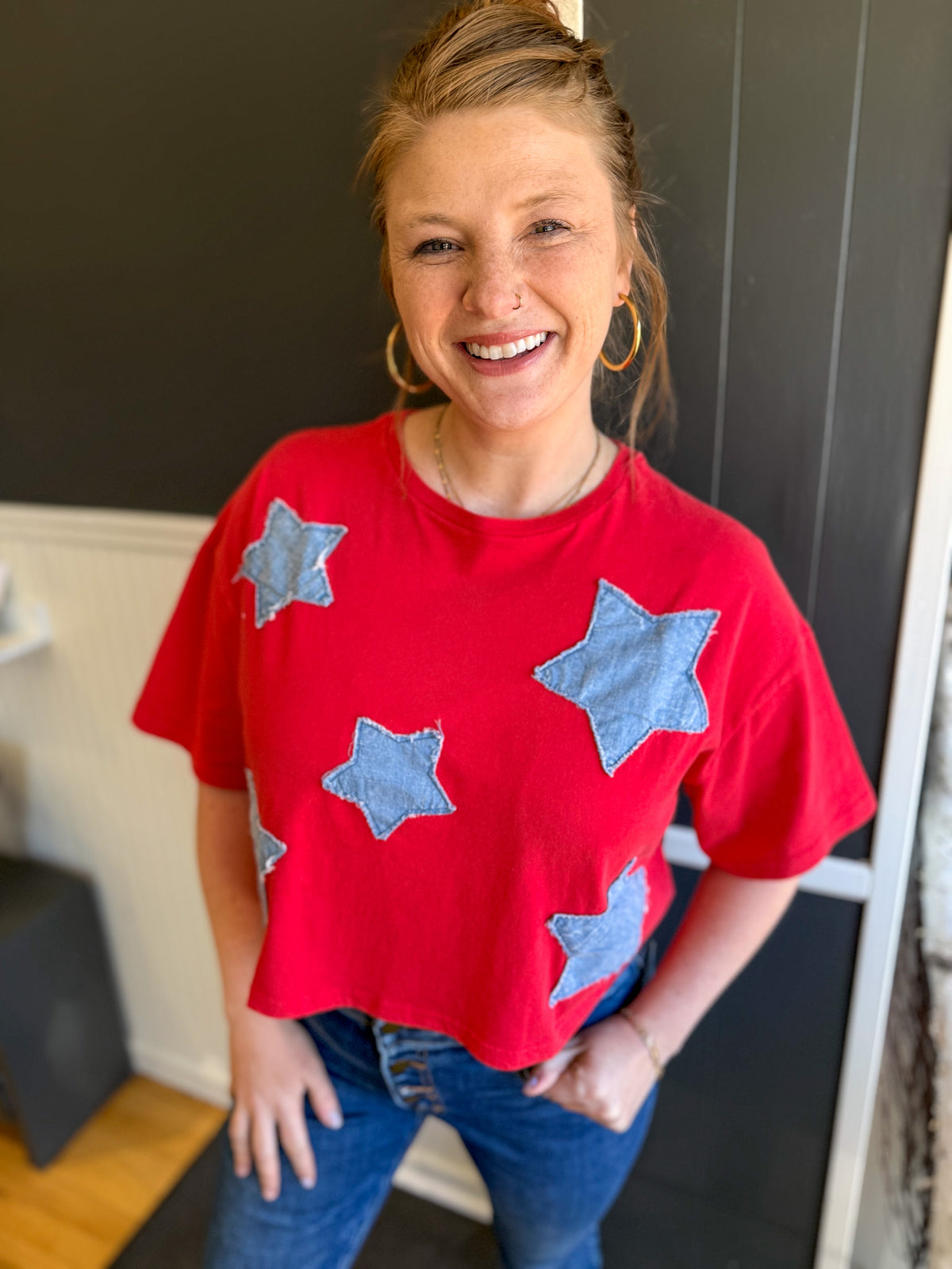 Firecracker Denim Star Top