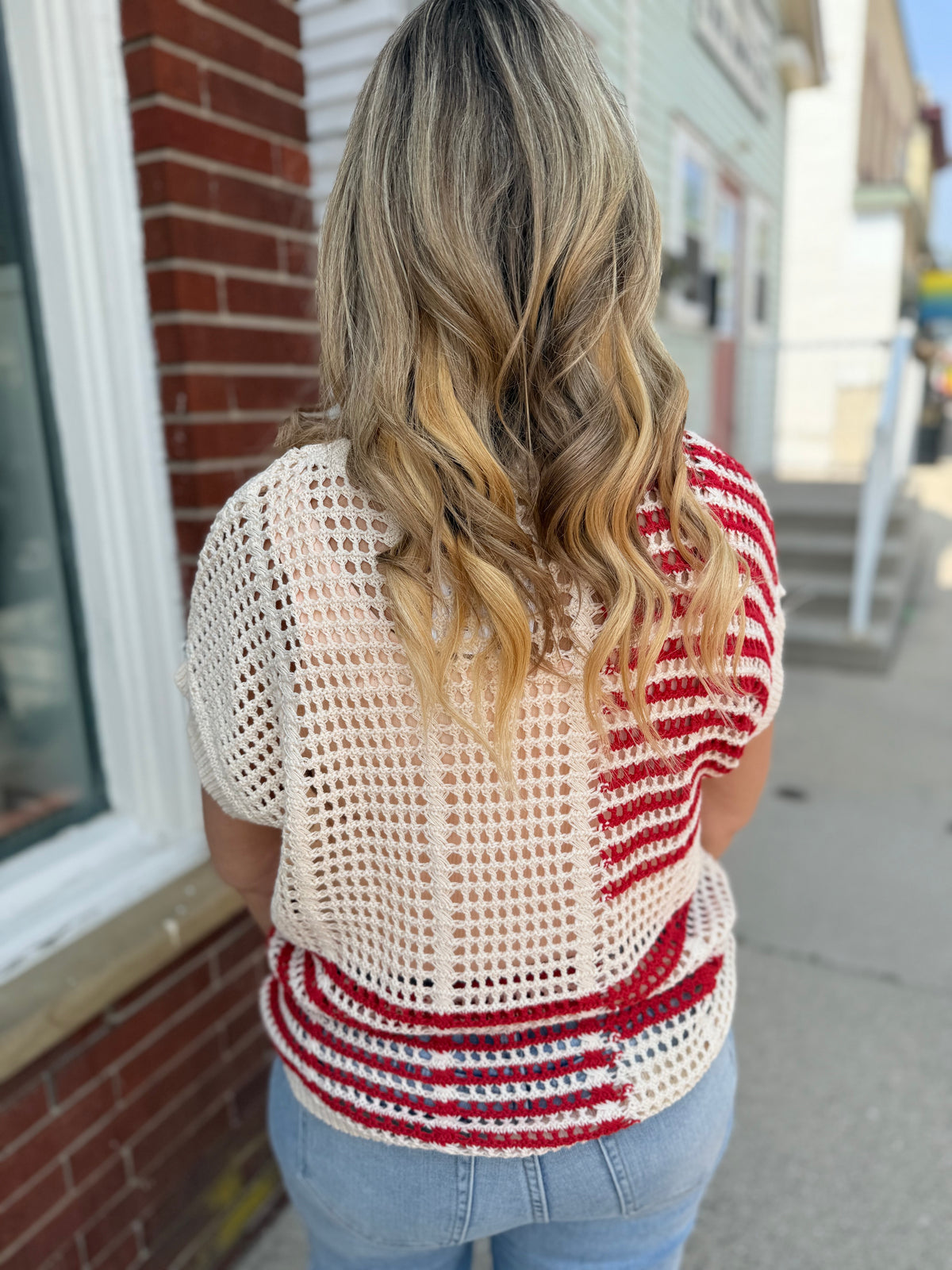 Crimson Knit Short Sleeve Top