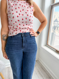 Darla Denim HW Ankle Wide Trouser