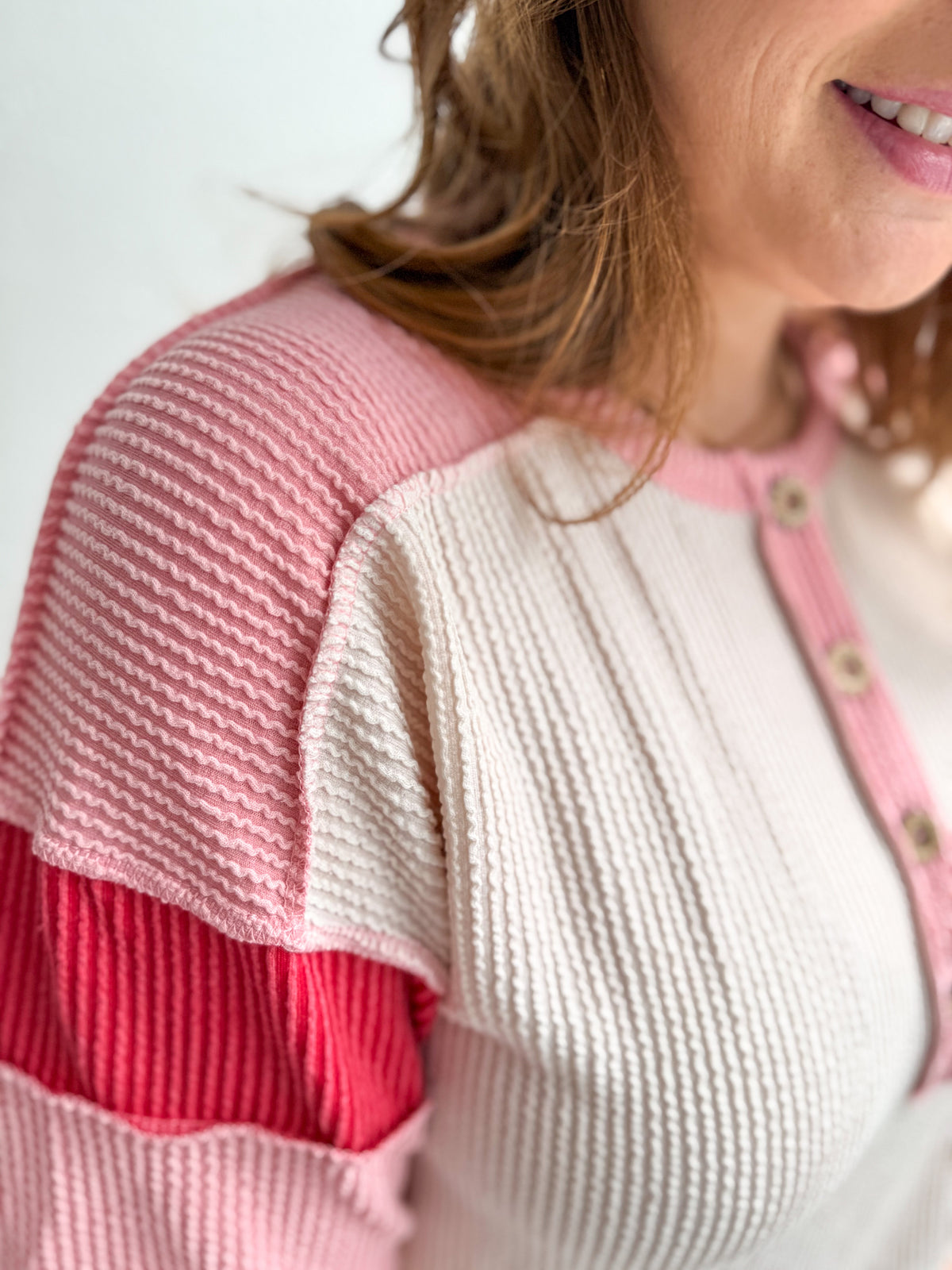 Strawberry Cream Henley Top