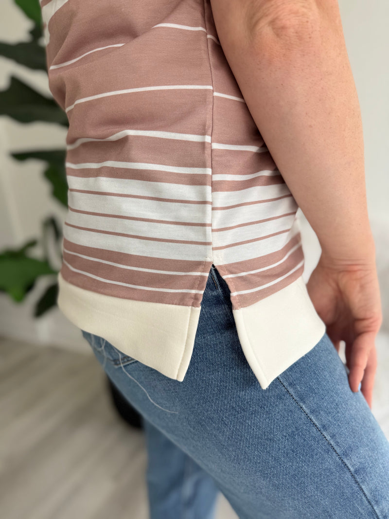 Latte Stripe Tunic Top