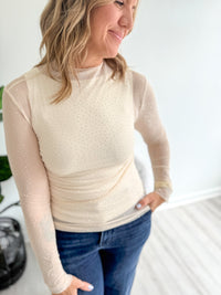 Rhinestone Sheer Top