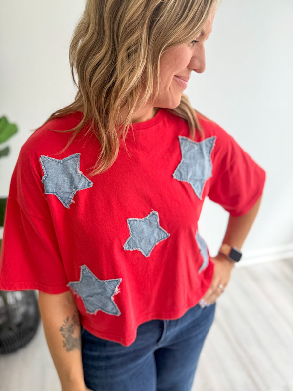 Firecracker Denim Star Top