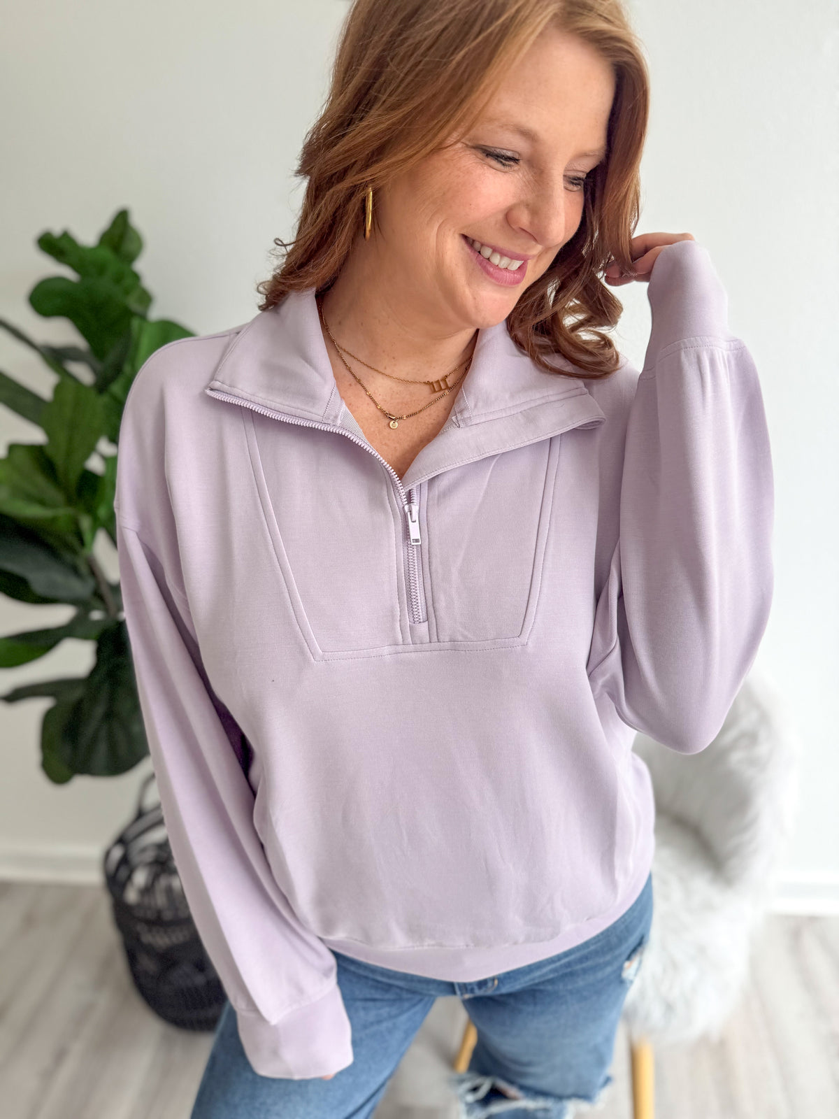 Lavender Simple Comfort Quarter Zip