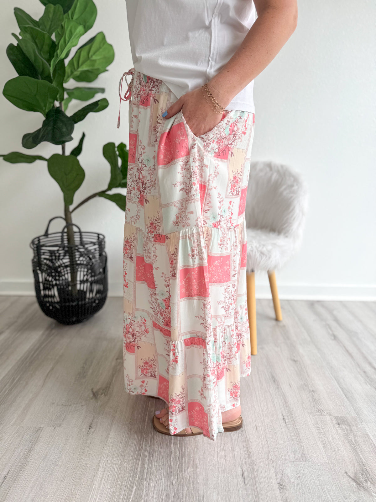 Patchwork Petals Maxi Skirt