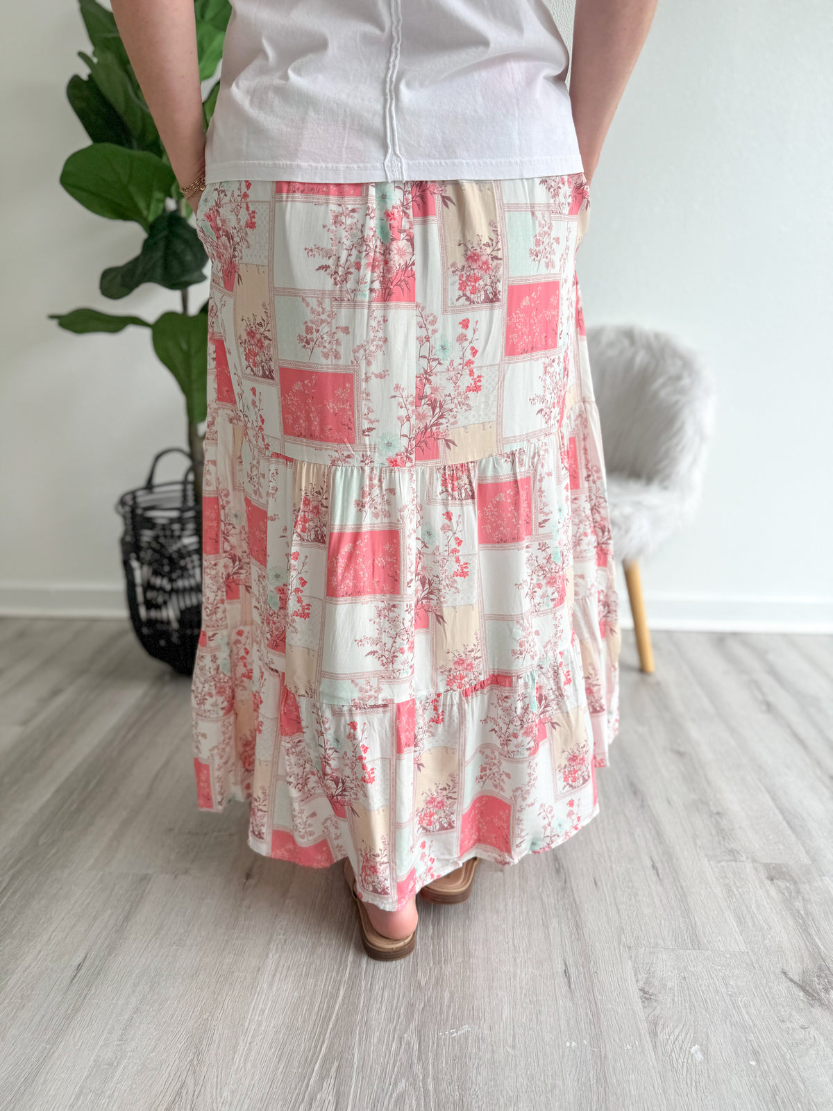 Patchwork Petals Maxi Skirt