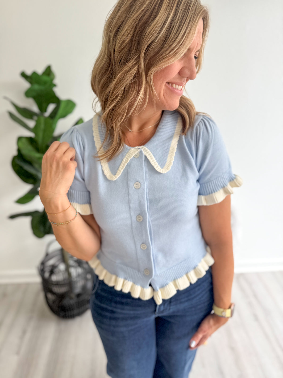 Sweetwater Scallop Knit Top