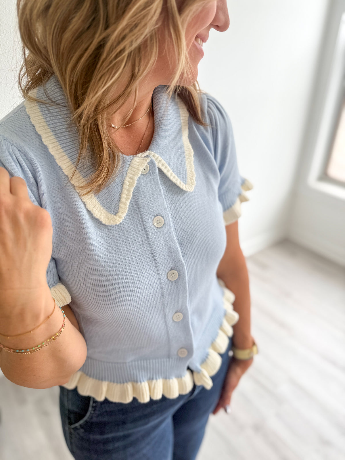 Sweetwater Scallop Knit Top