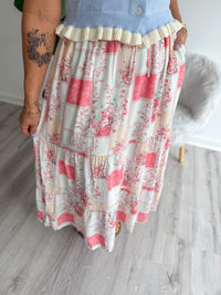 Patchwork Petals Maxi Skirt