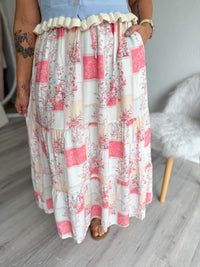 Patchwork Petals Maxi Skirt