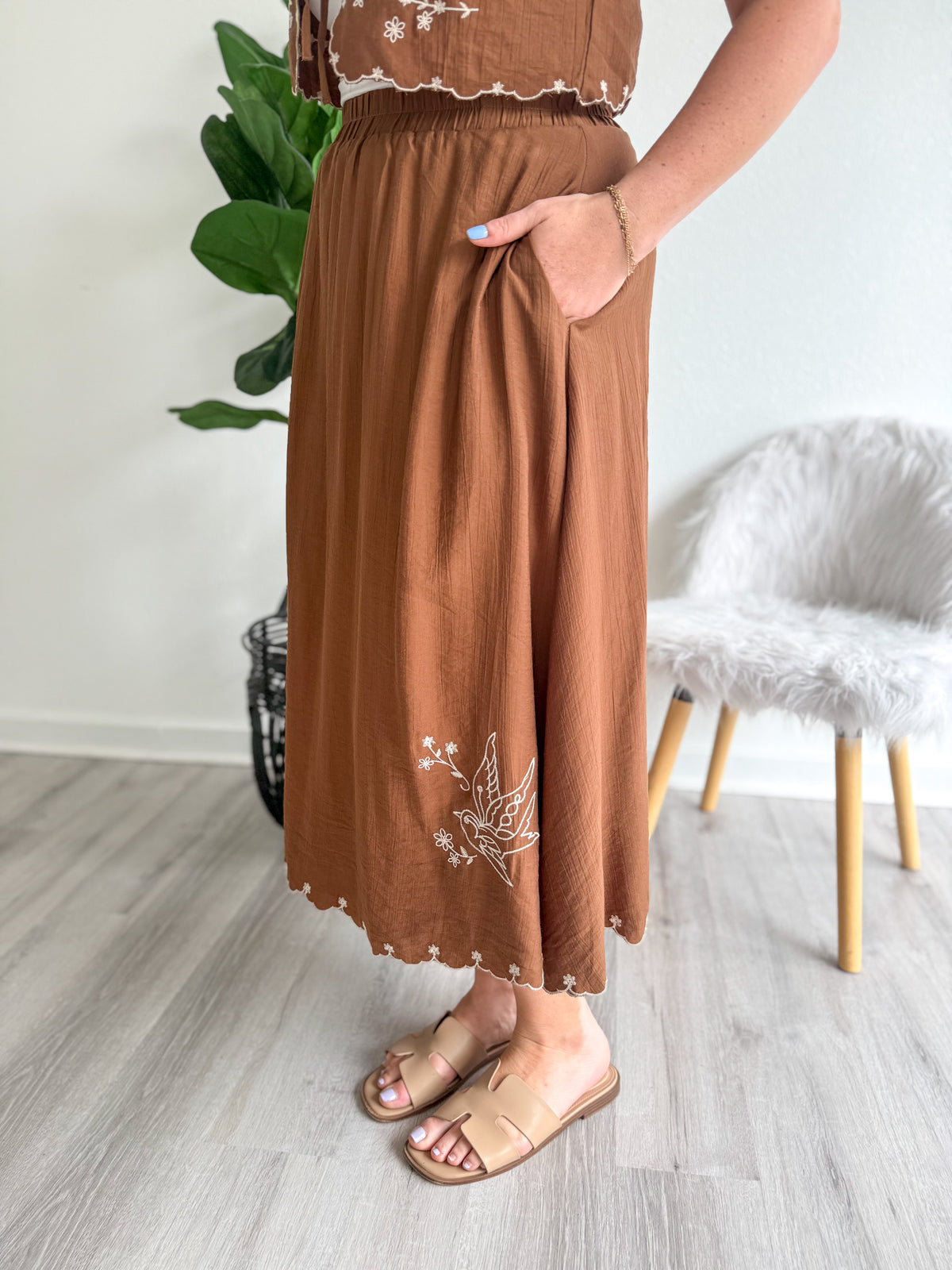 Desert Bird Midi Skirt