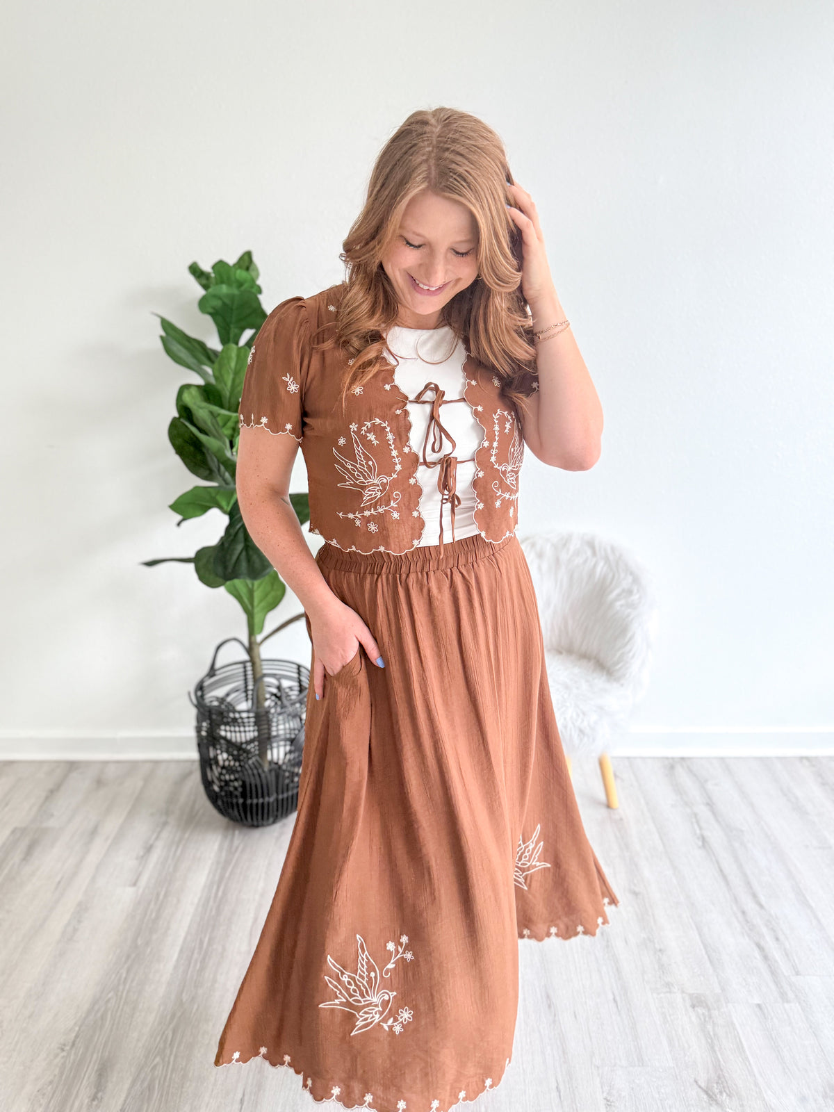 Desert Bird Midi Skirt