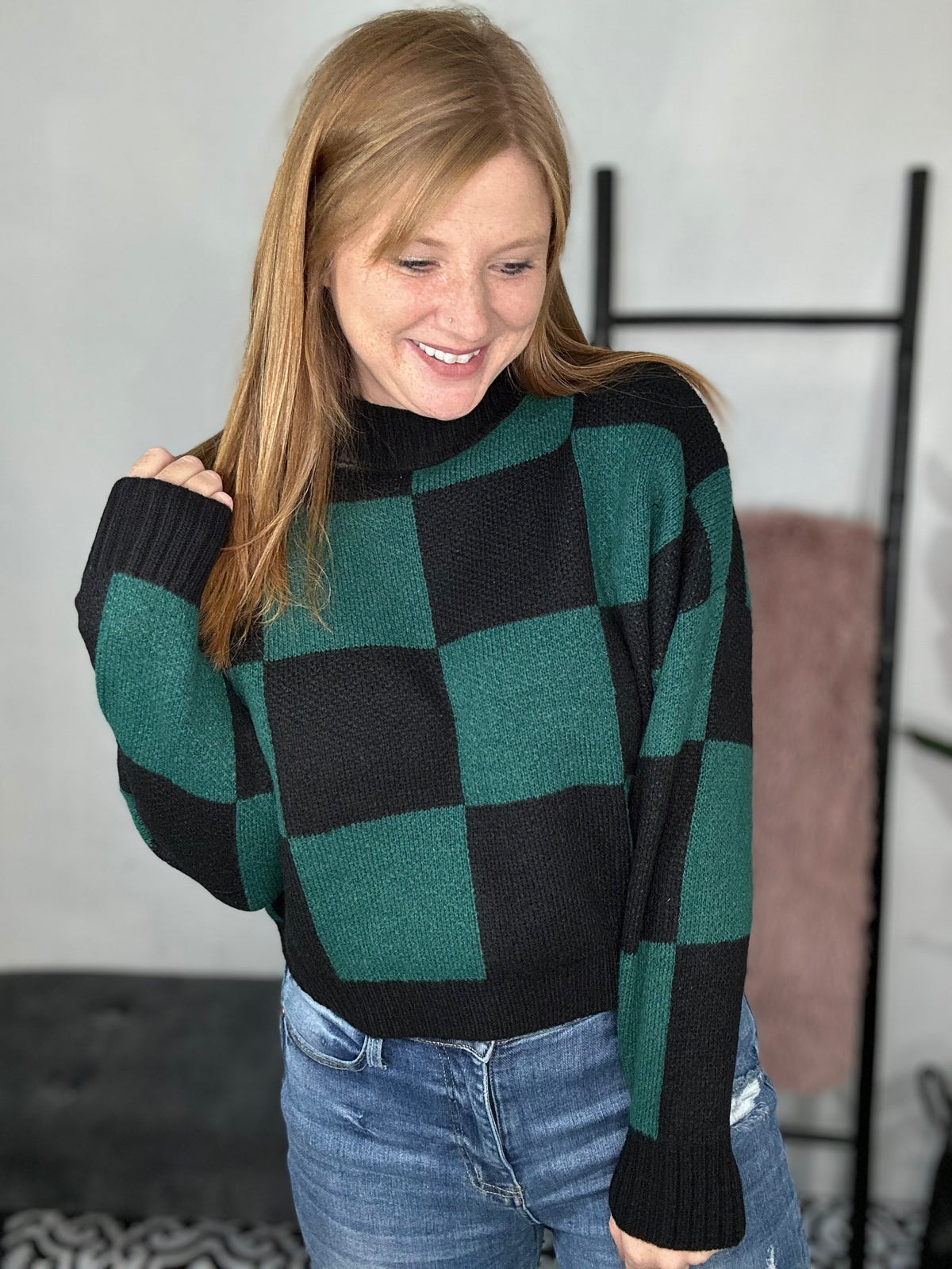 Ivy Checkered Cozy Knit