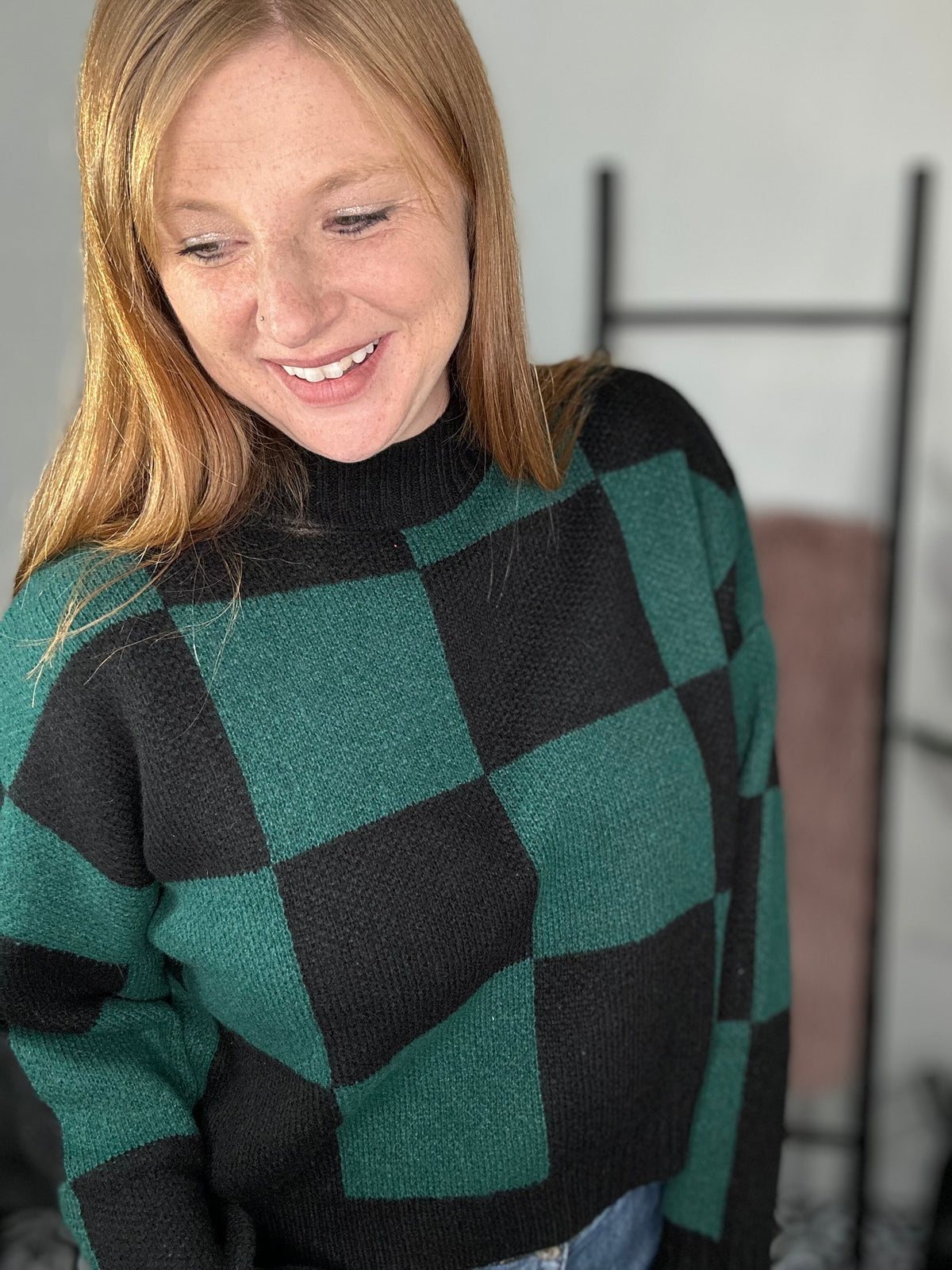 Ivy Checkered Cozy Knit