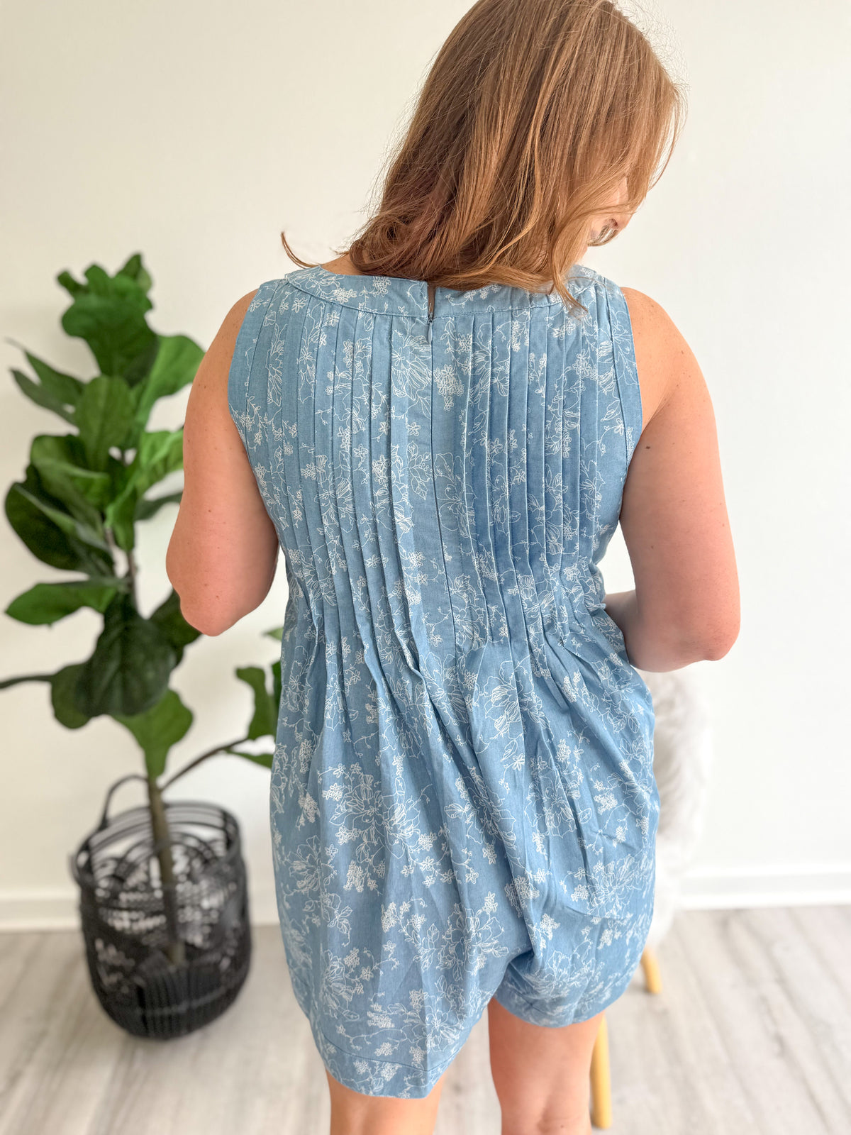 Denim Meadow Romper