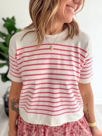 Harbor Coral Stripe Top
