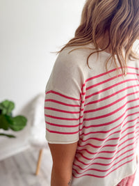 Harbor Coral Stripe Top