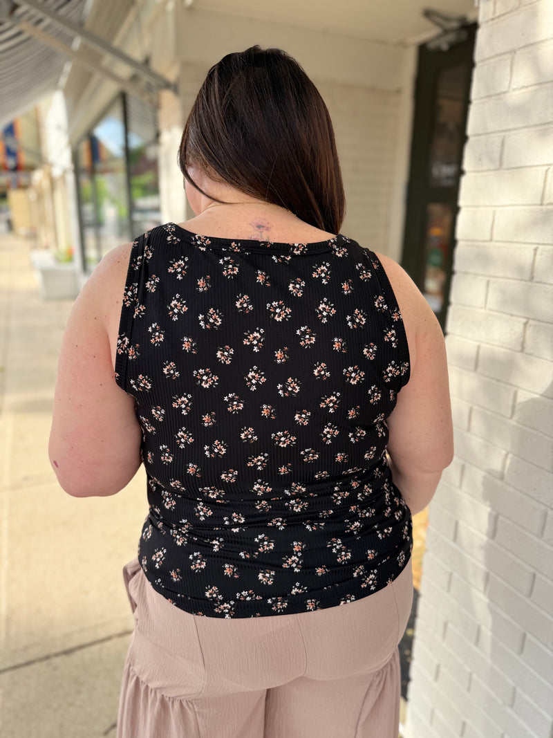 Black Floral Tank