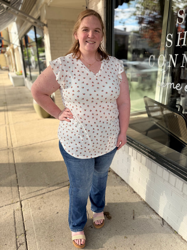 Strawberry Mesh Top - Ivory
