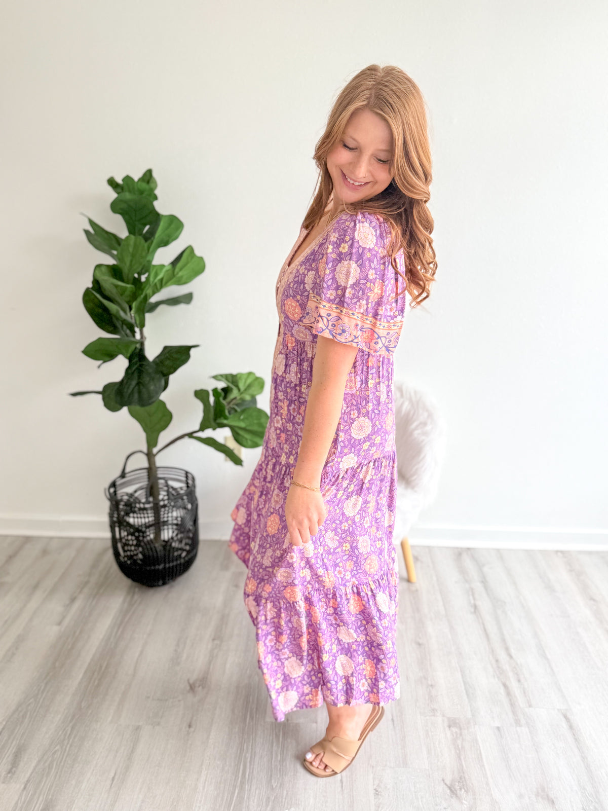 Elsie Lavender Boho Dress