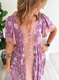Elsie Lavender Boho Dress
