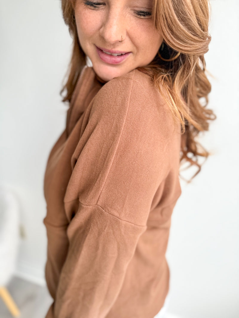 Wrapped In Comfort Chocolate Pullover