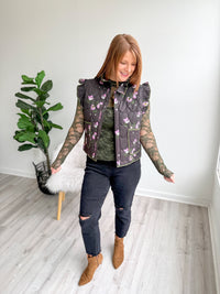 Floral Ruffle Vest