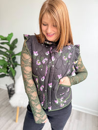 Floral Ruffle Vest