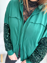Green Sequin Shacket
